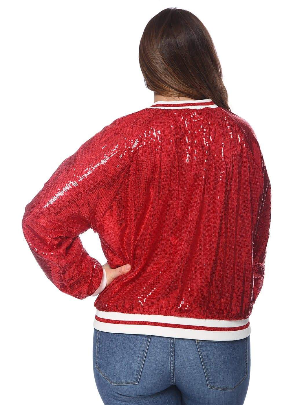 Plus Size Sequin Bomber Jacket - Image 14