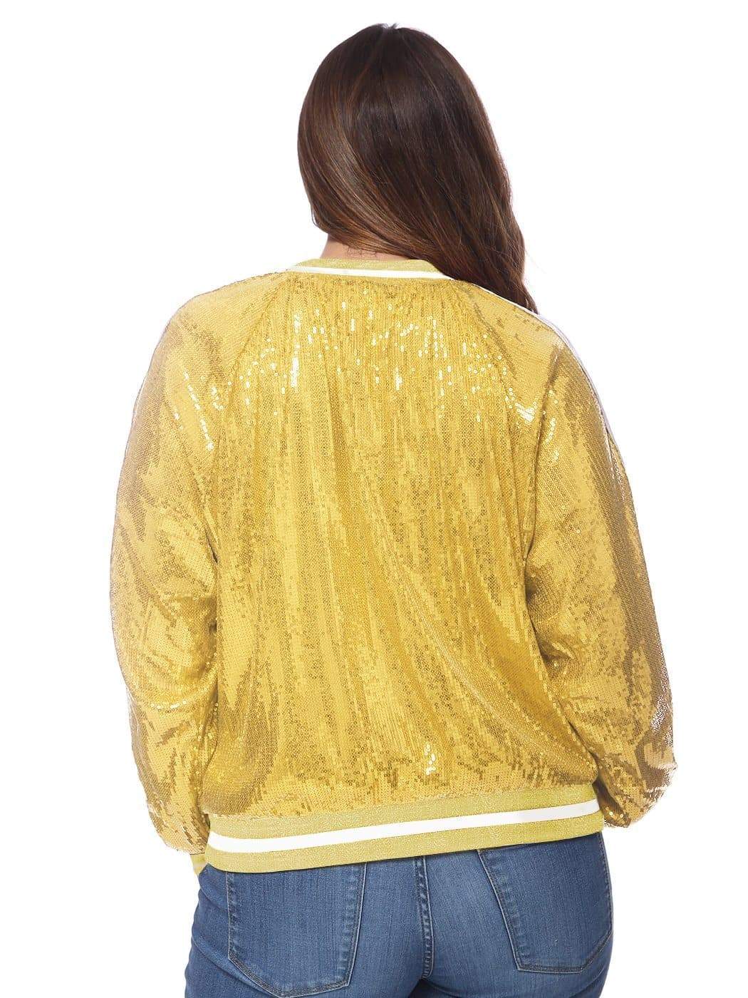 Plus Size Sequin Bomber Jacket - Image 21