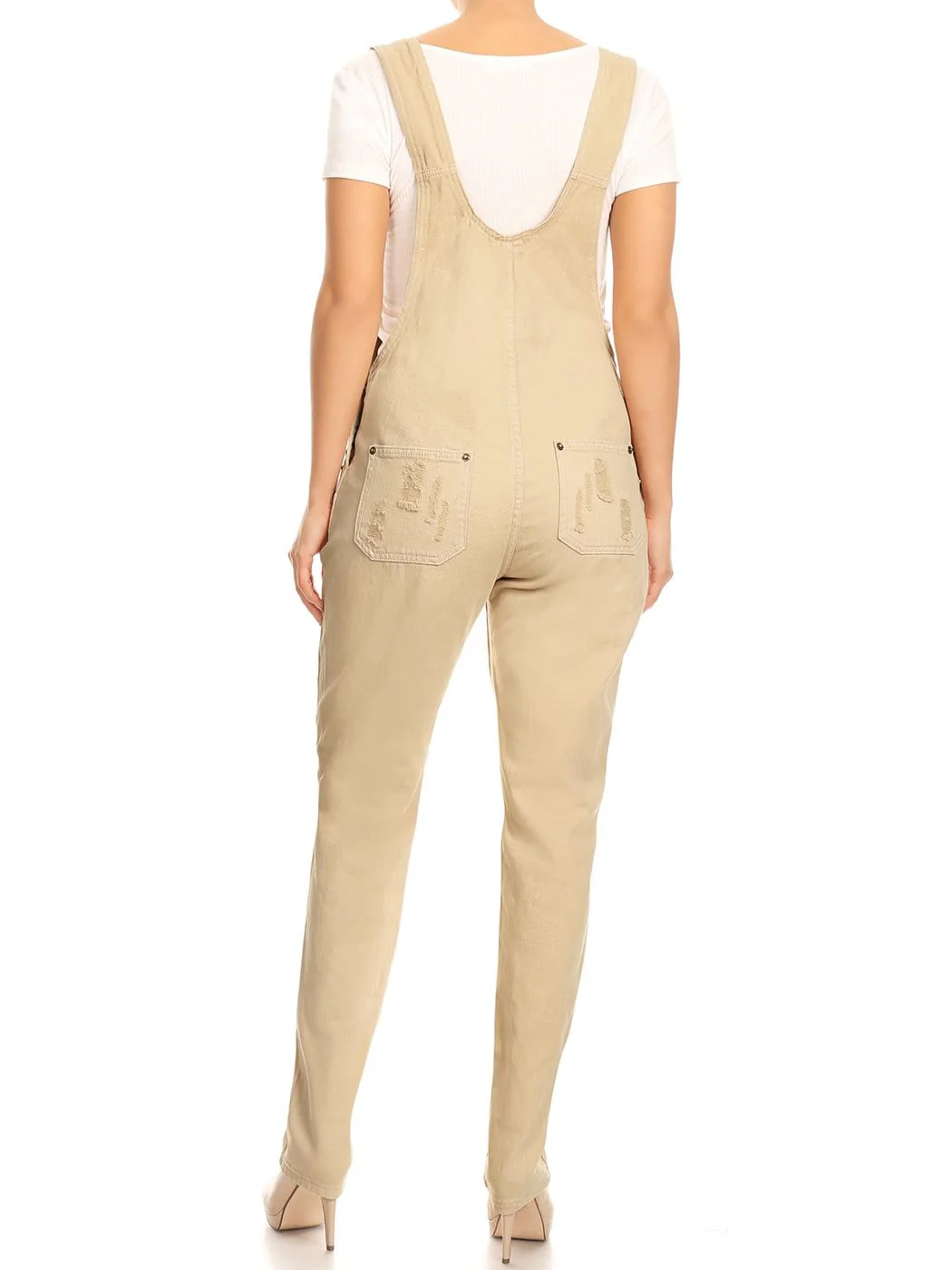 Pocket Denim Tapered Leg Overalls - Image 24