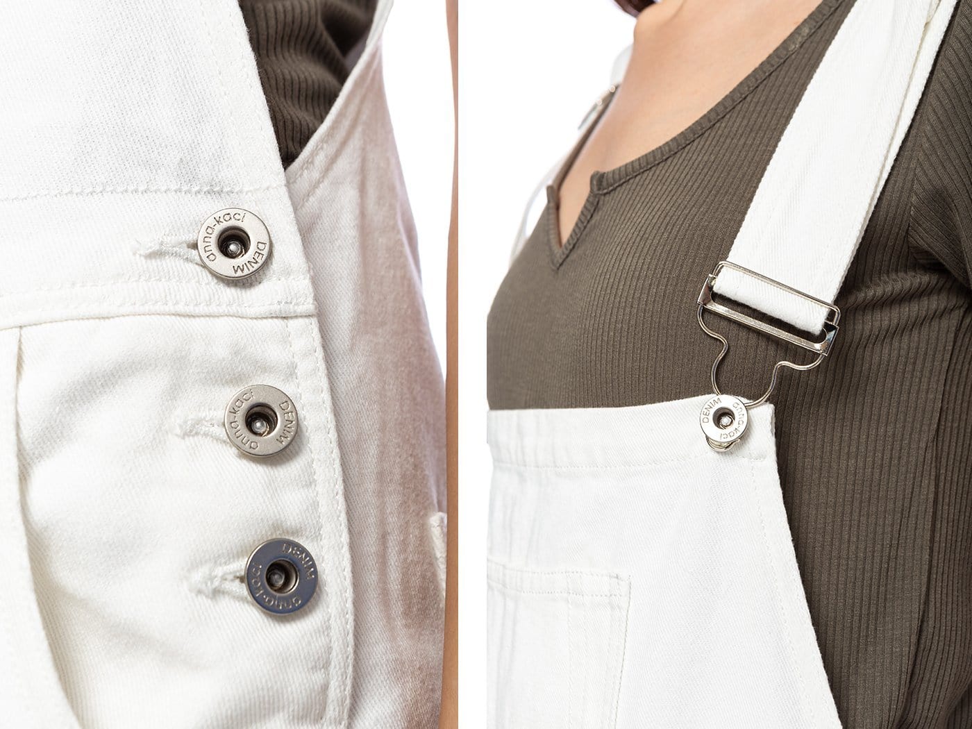 Pocket Denim Tapered Leg Overalls - Image 39