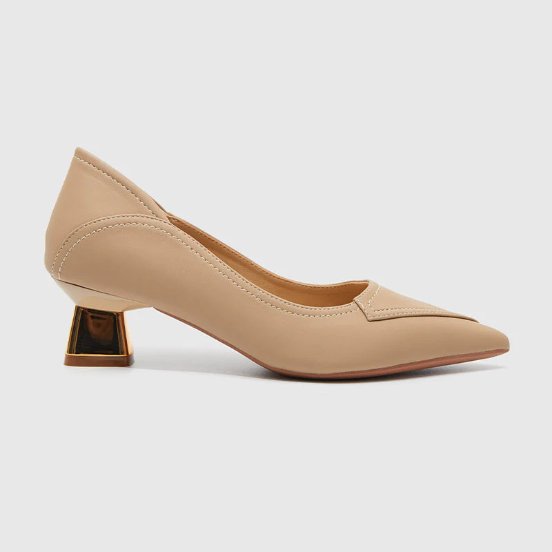 Pointed Pumps Chunky High Heels - Image 2