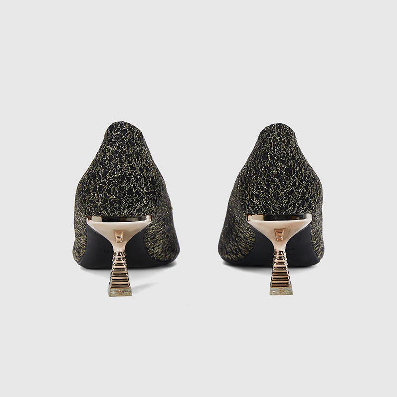 Pointed Toe Stiletto Black Pumps - Image 5