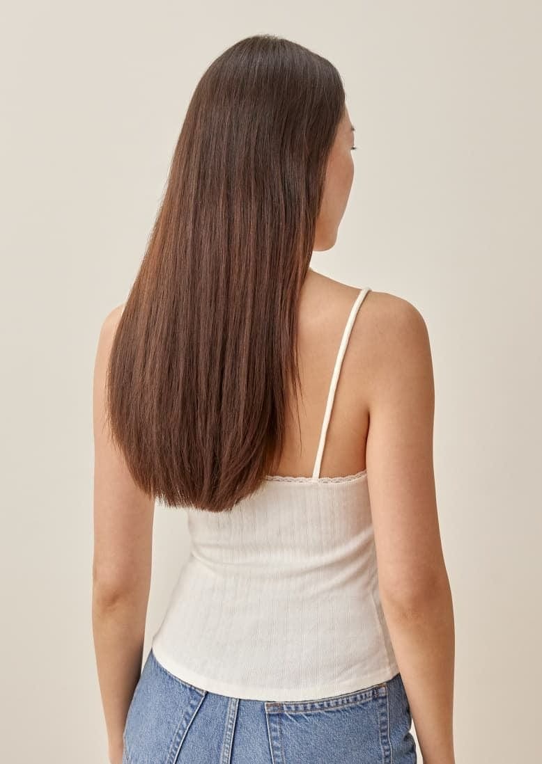 Pointelle Lace Trim Cami Tank - Image 2
