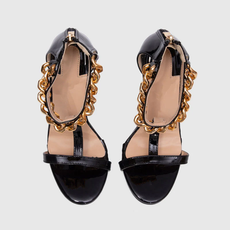 Pointy Toe High Heels Black Sandals - Image 4