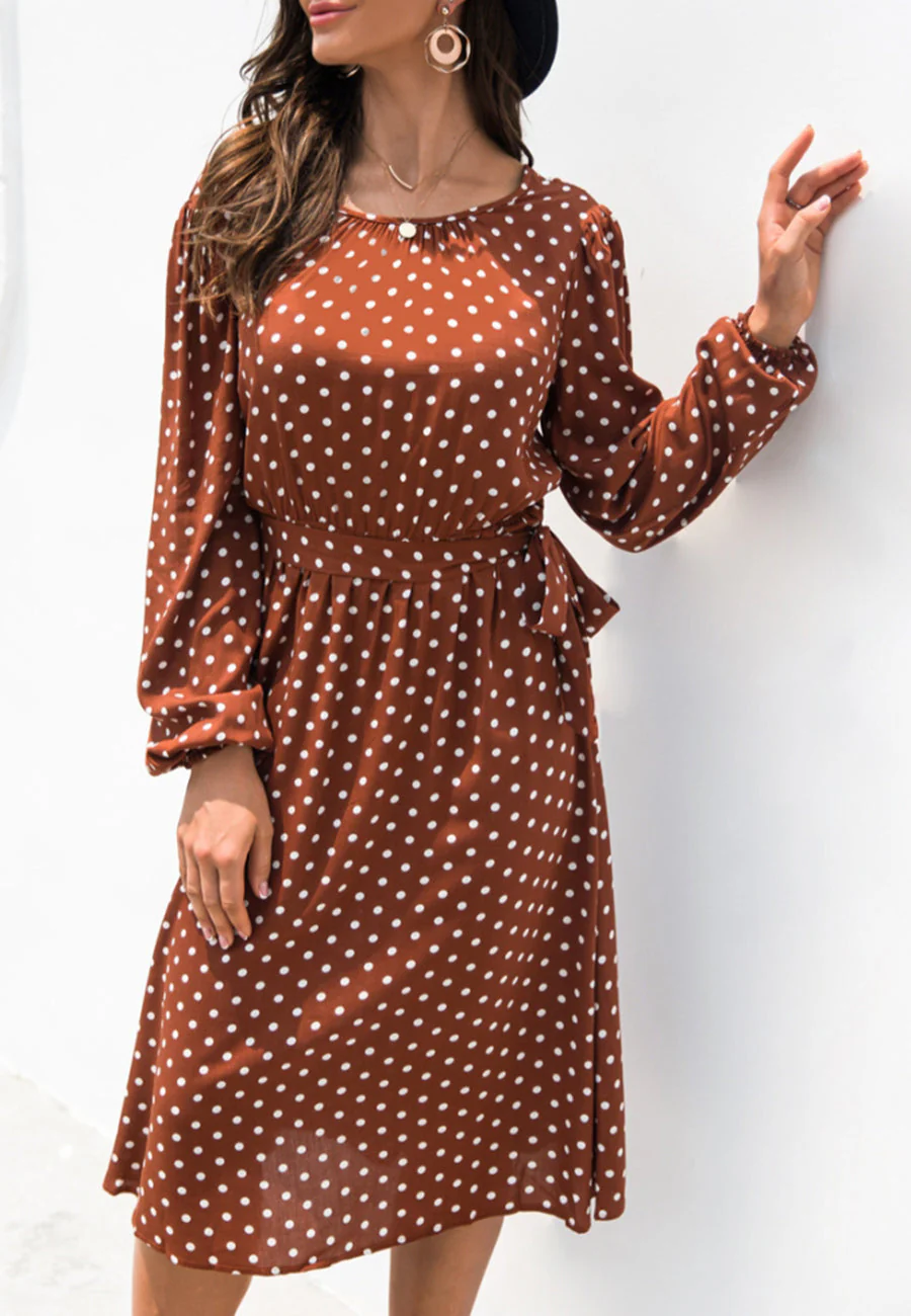 Polka Dot Low Back Dress - Image 11