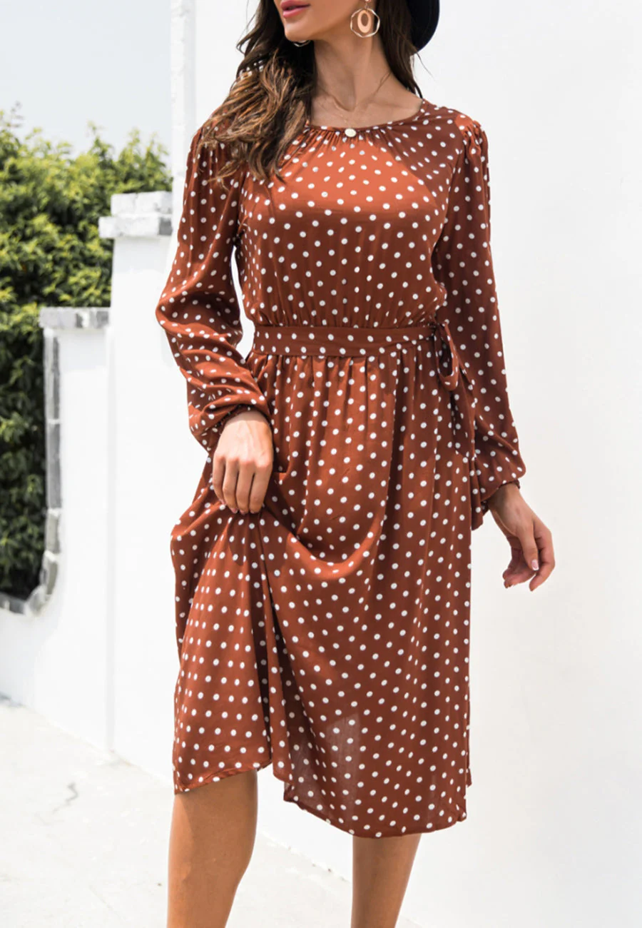 Polka Dot Low Back Dress - Image 12