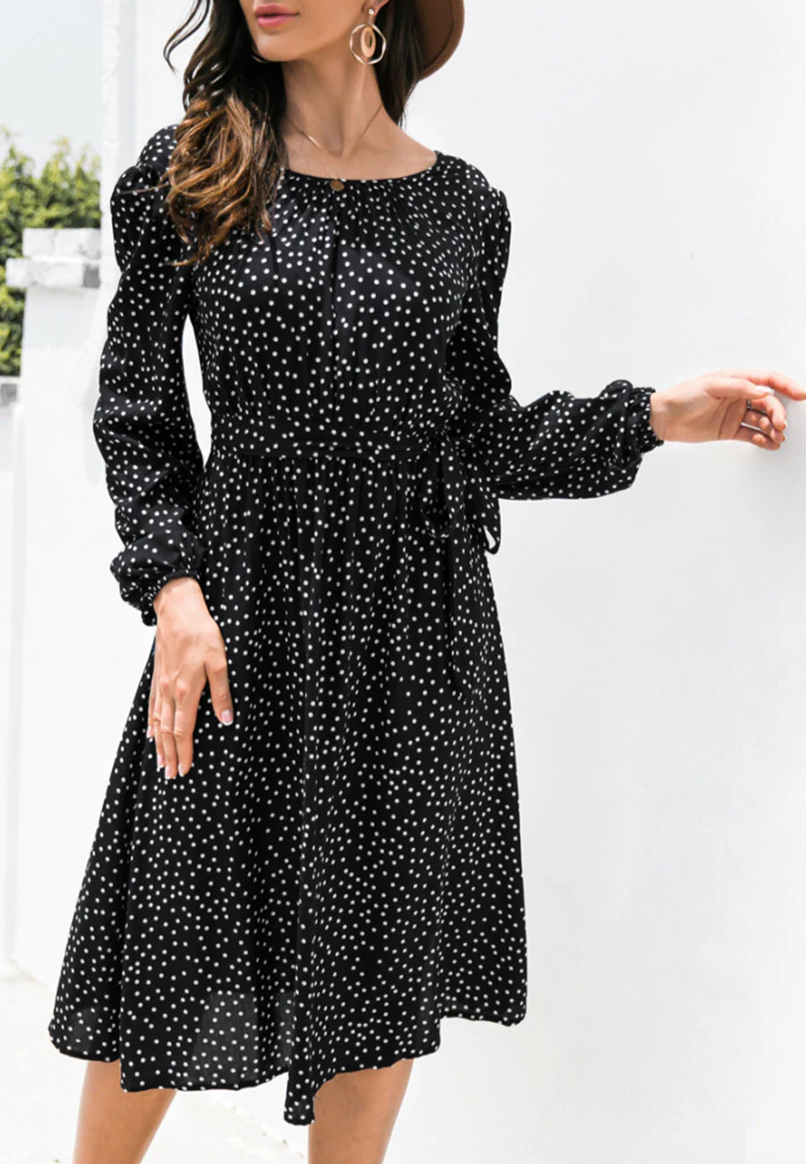 Polka Dot Low Back Dress - Image 5