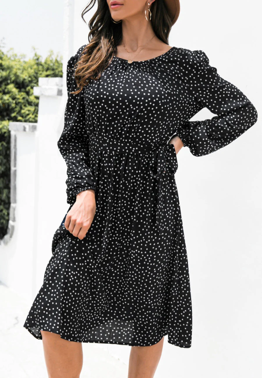 Polka Dot Low Back Dress - Image 6