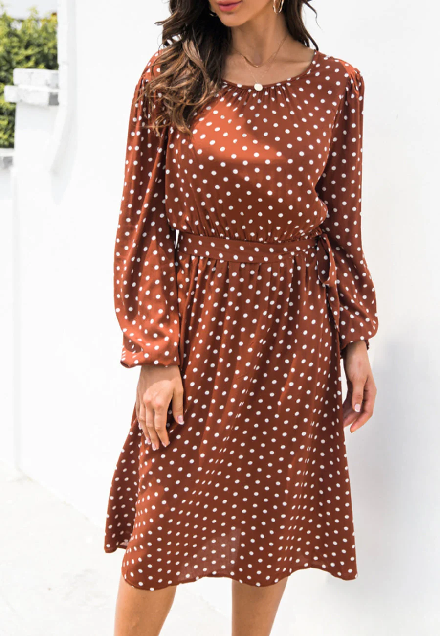 Polka Dot Low Back Dress - Image 8