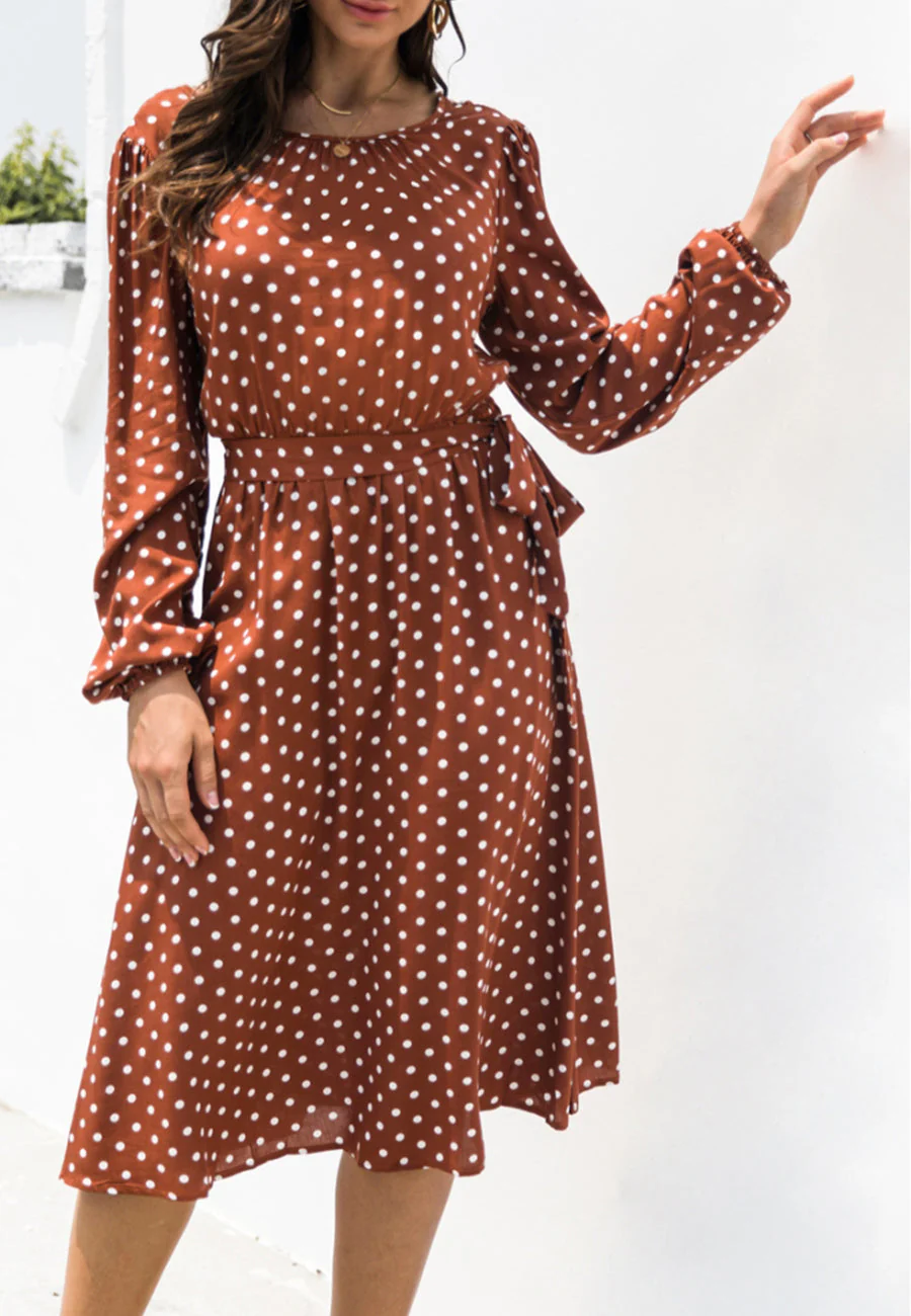 Polka Dot Low Back Dress - Image 9