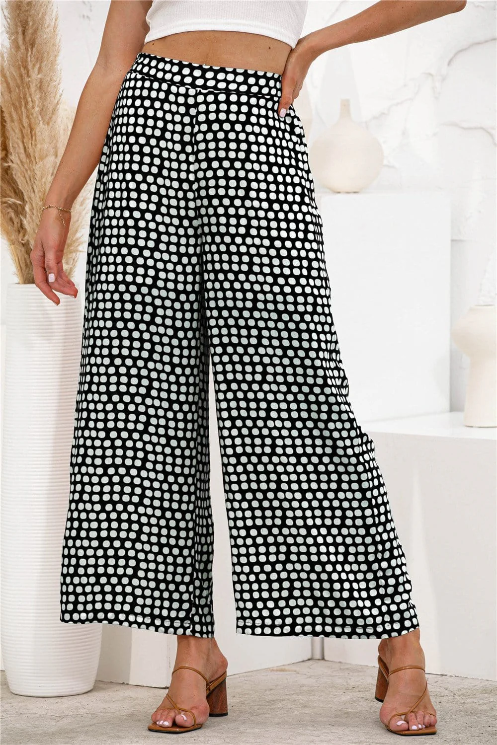 Polka Dot Palazzo Pants - Image 11