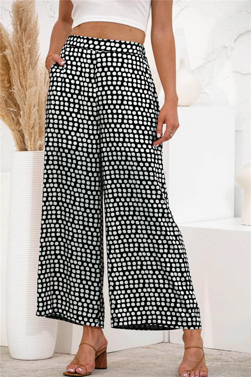 Polka Dot Palazzo Pants - Image 13
