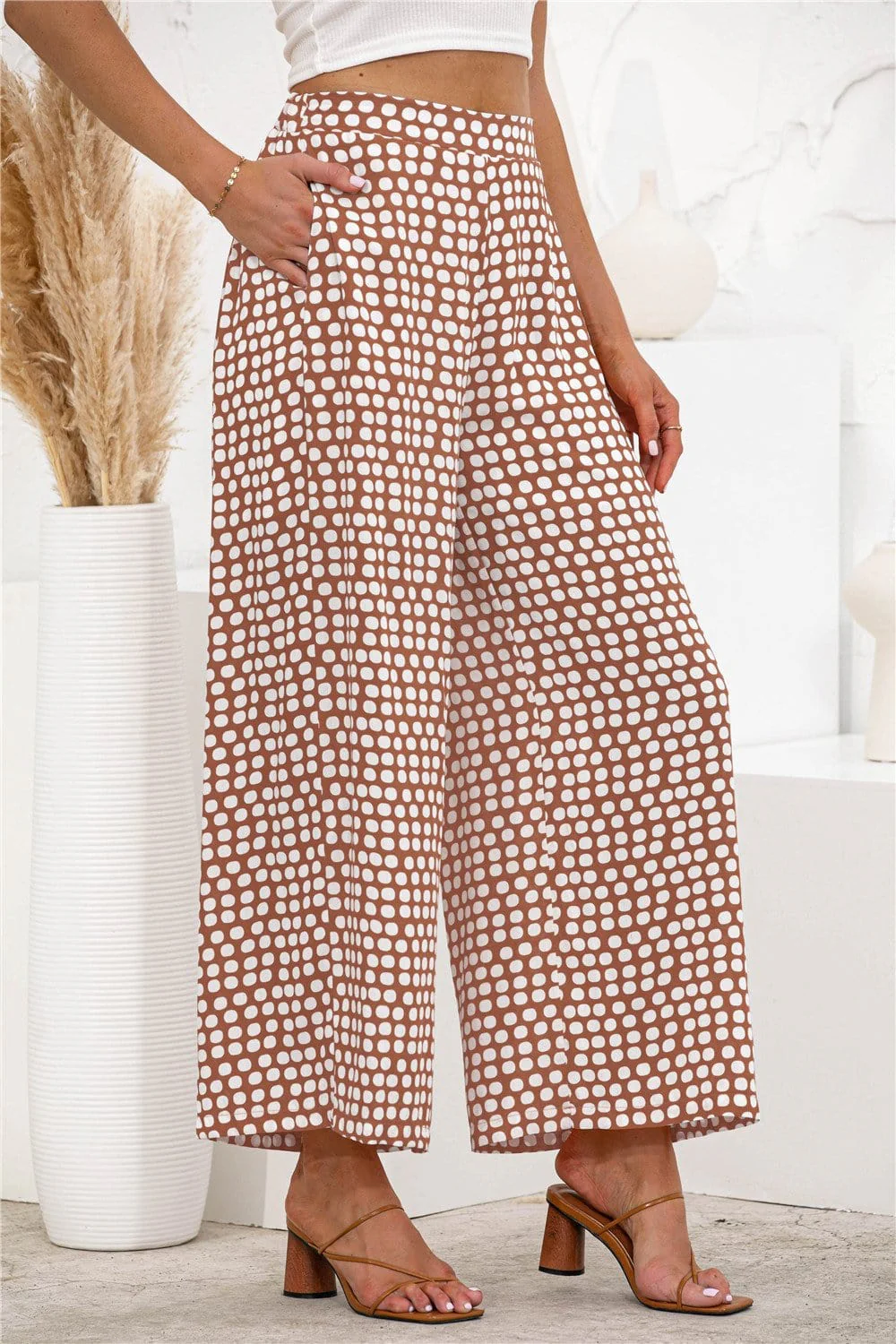 Polka Dot Palazzo Pants - Image 16