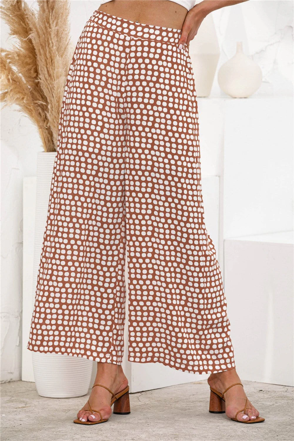 Polka Dot Palazzo Pants - Image 17