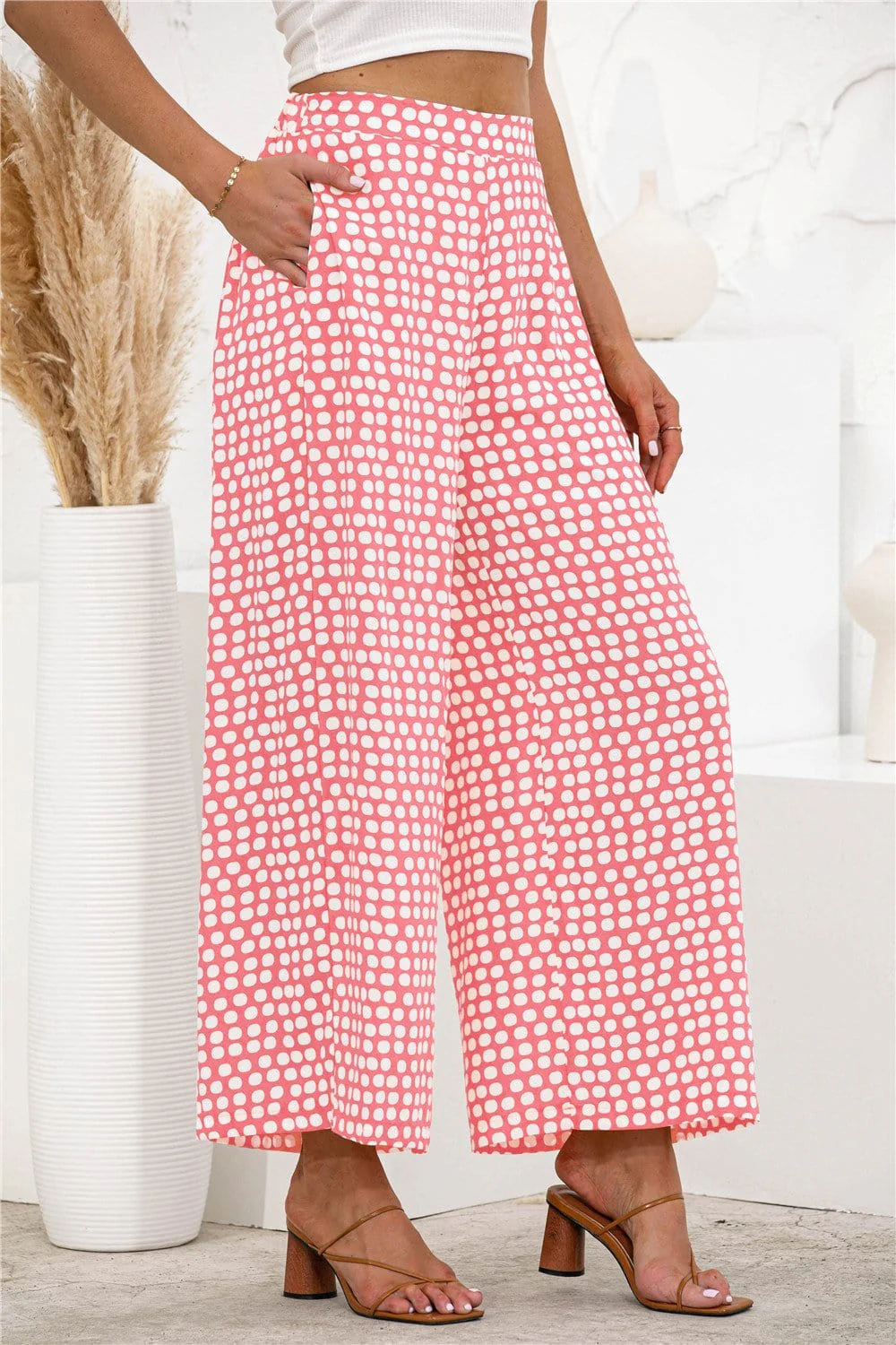 Polka Dot Palazzo Pants - Image 23