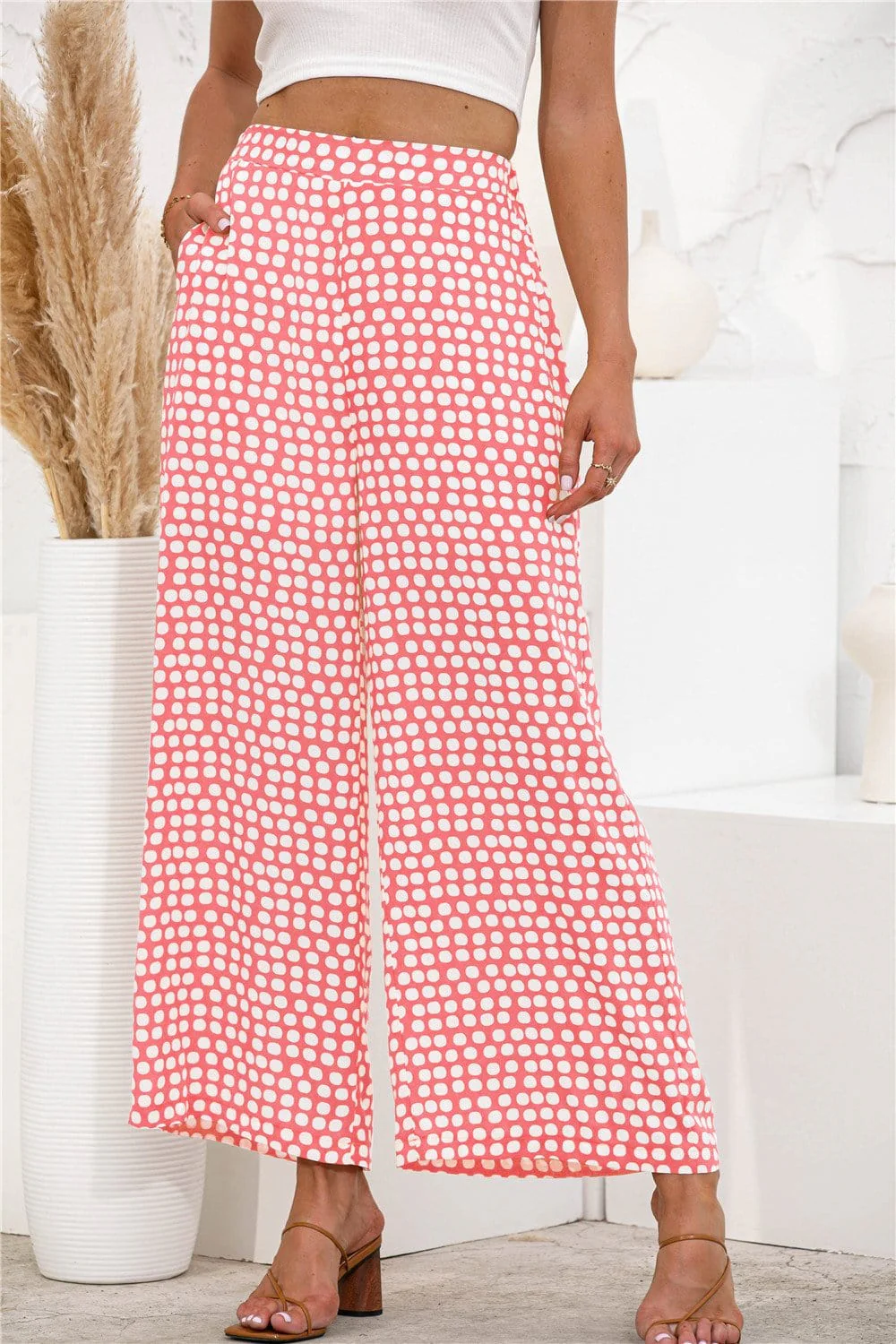 Polka Dot Palazzo Pants - Image 25