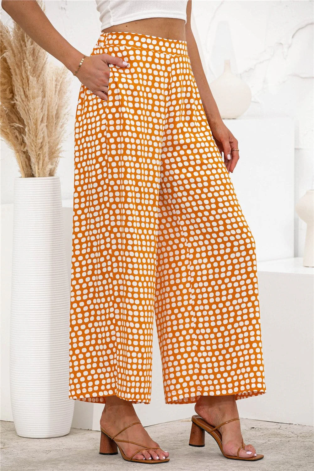 Polka Dot Palazzo Pants - Image 5