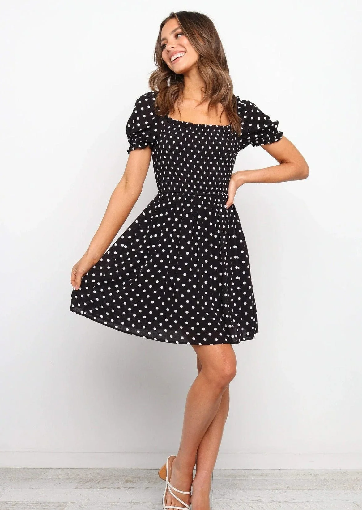 Polka Dot Puff Summer Dress - Image 2