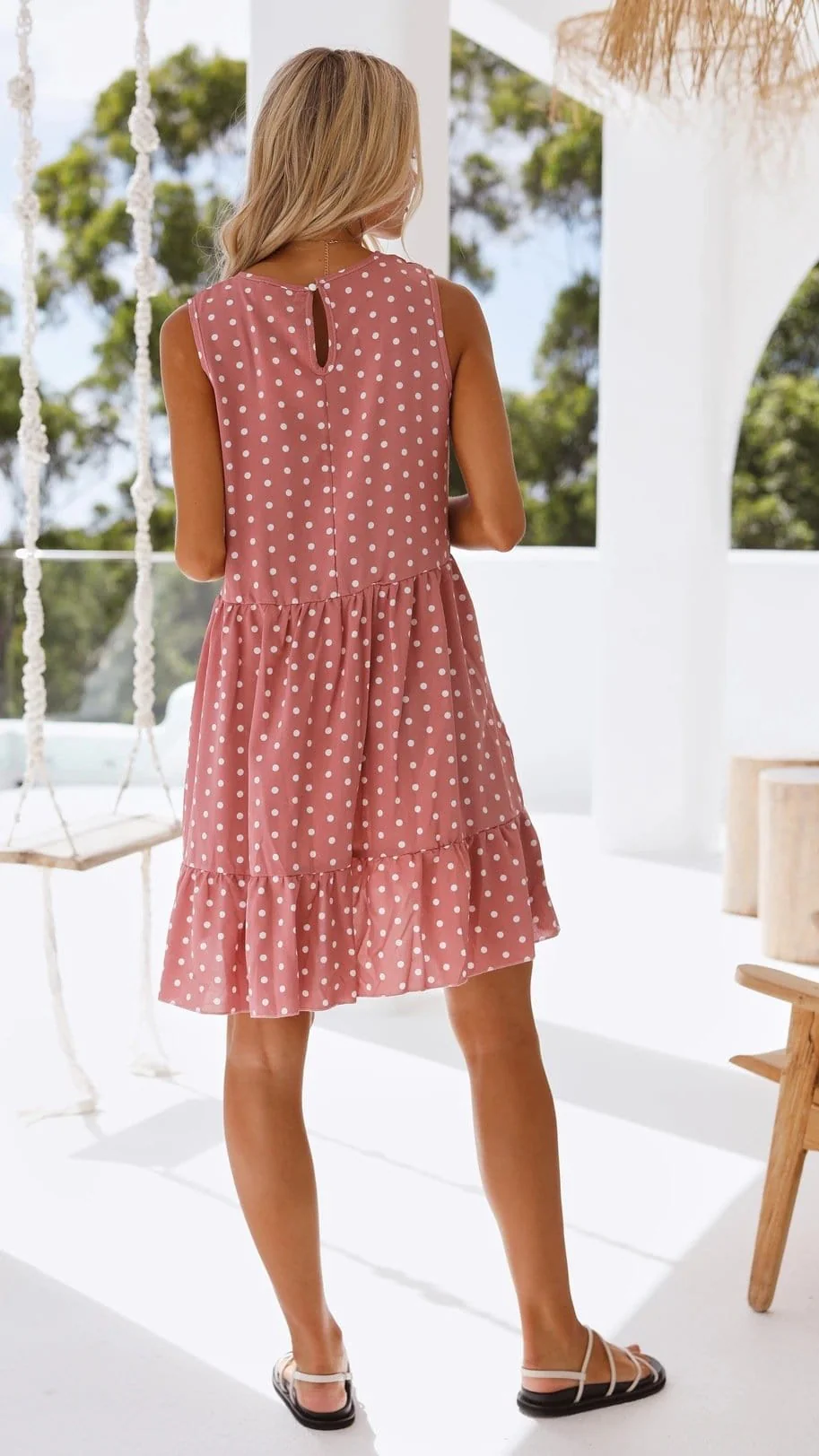 Polka Dot Ruffle Dress - Image 19