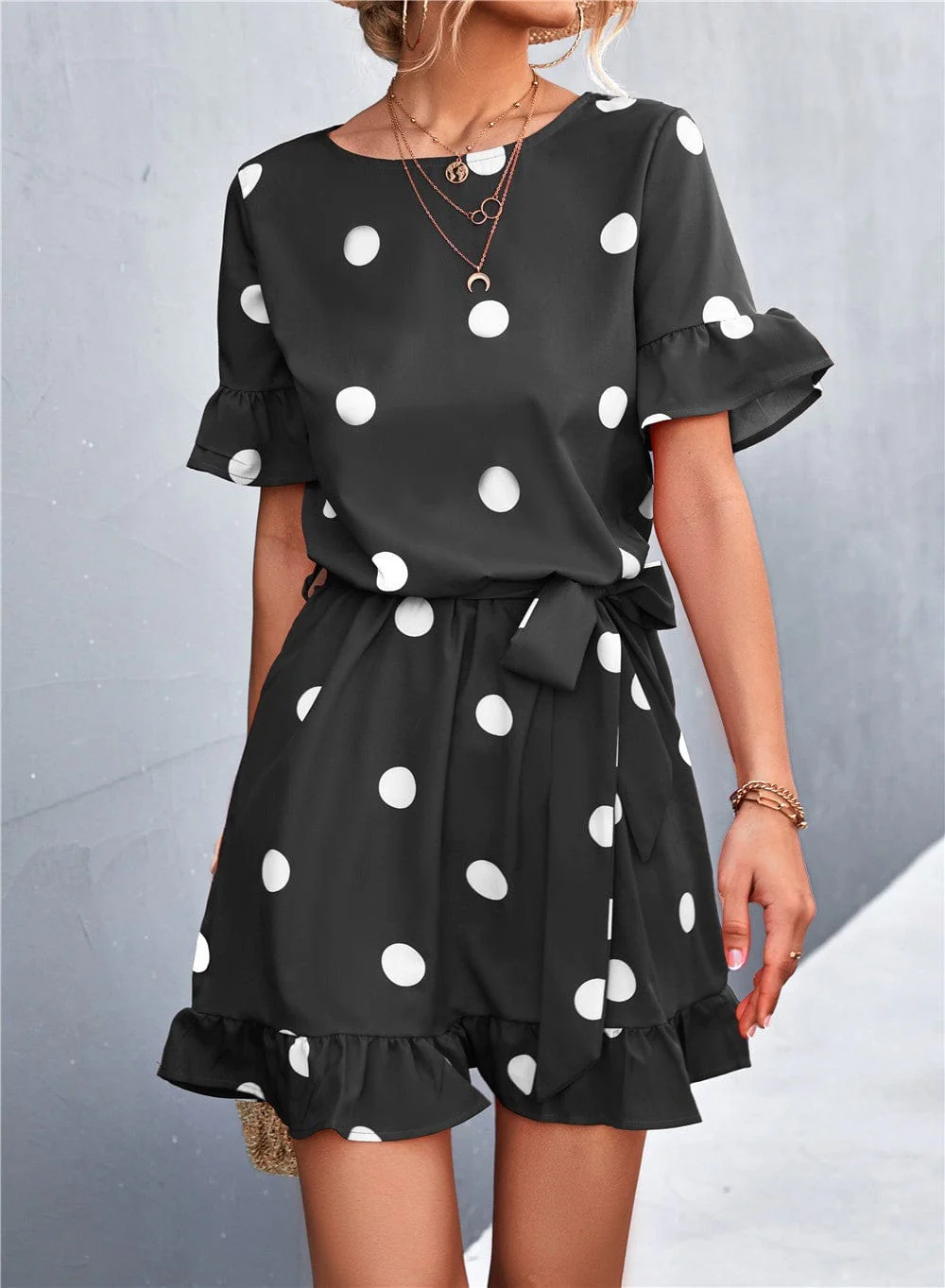 Polka Dot Ruffle Light Dress