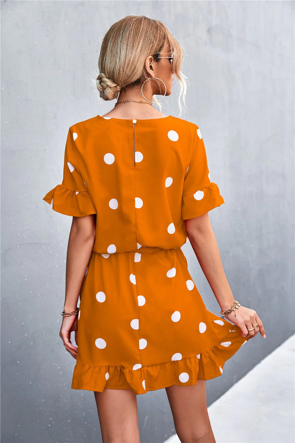 Polka Dot Ruffle Light Dress - Image 11