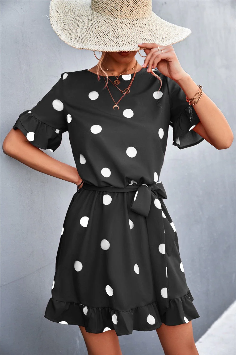Polka Dot Ruffle Light Dress - Image 2