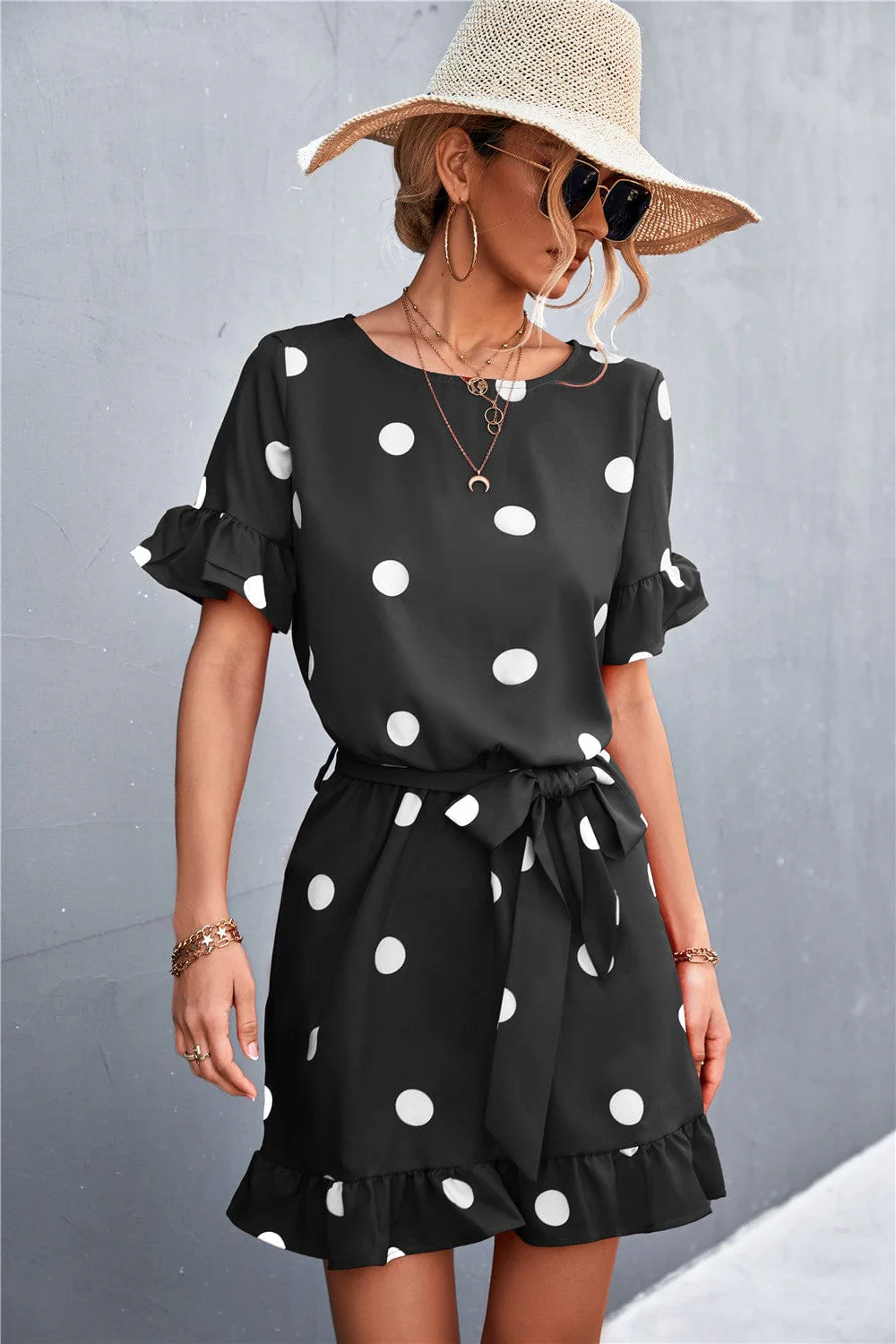 Polka Dot Ruffle Light Dress - Image 3