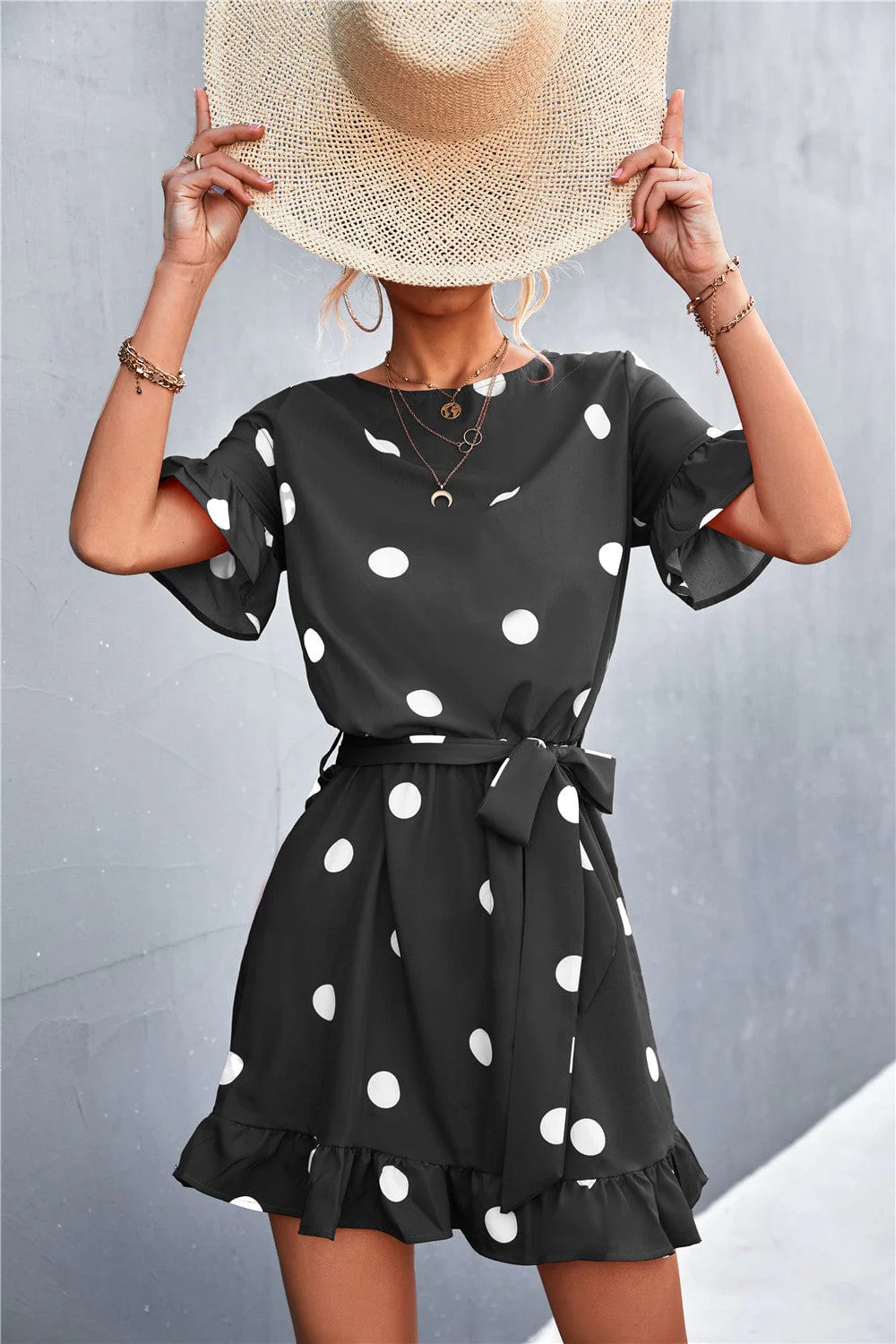 Polka Dot Ruffle Light Dress - Image 4