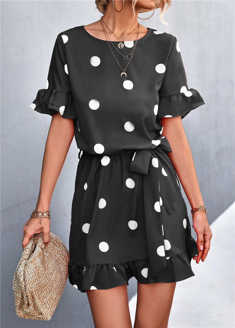 Polka Dot Ruffle Light Dress - Image 5