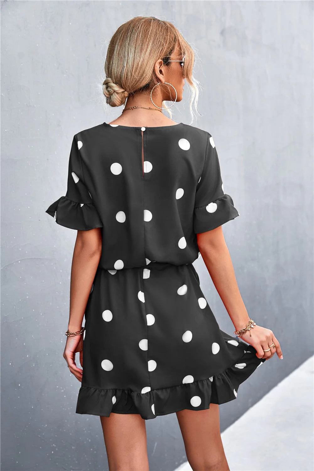 Polka Dot Ruffle Light Dress - Image 6