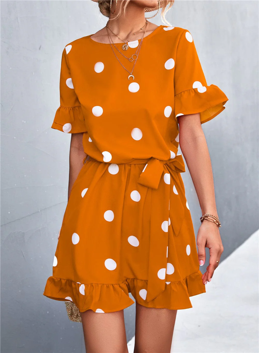Polka Dot Ruffle Light Dress - Image 7