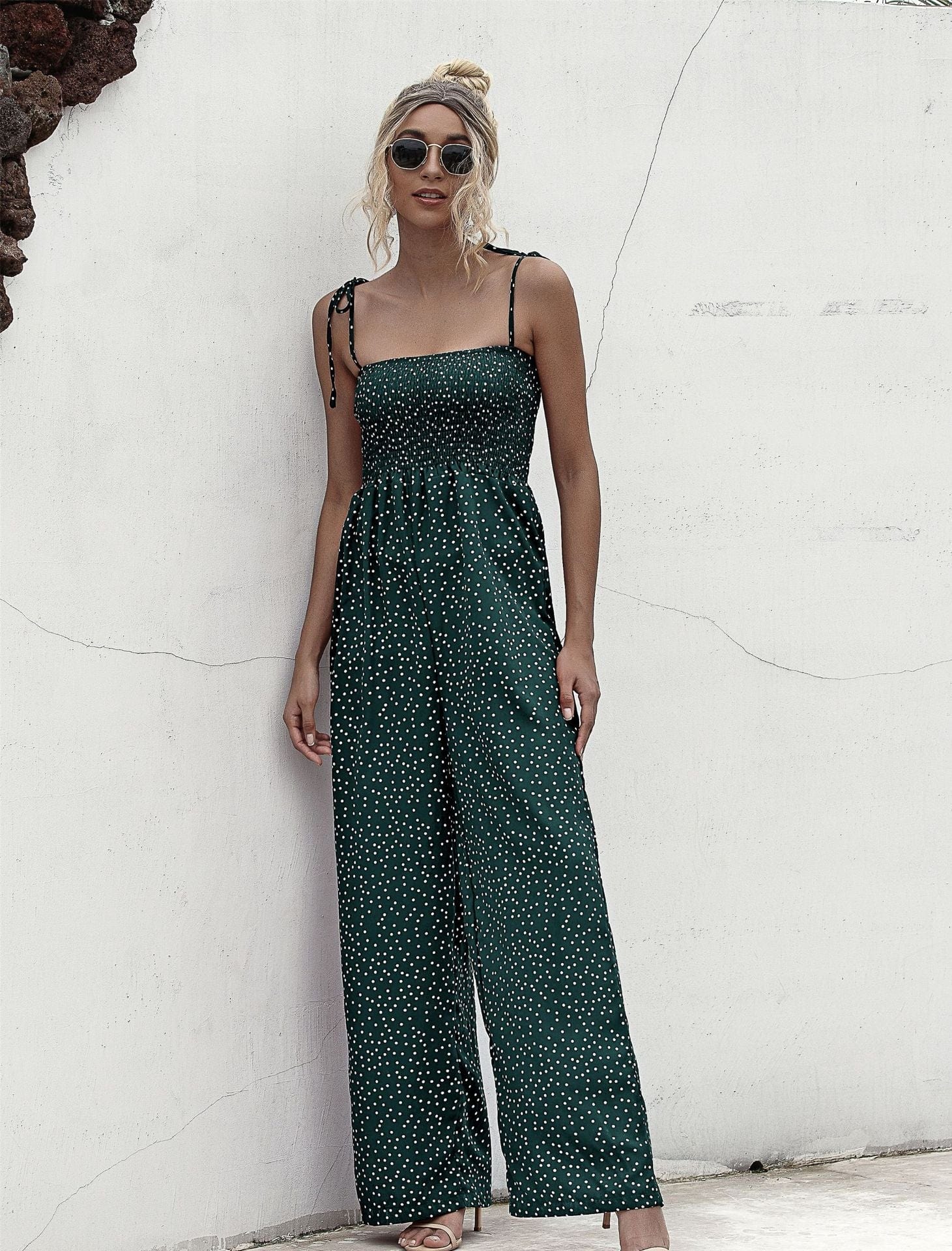 Polka Dot Straight Neck Jumpsuit - Image 17