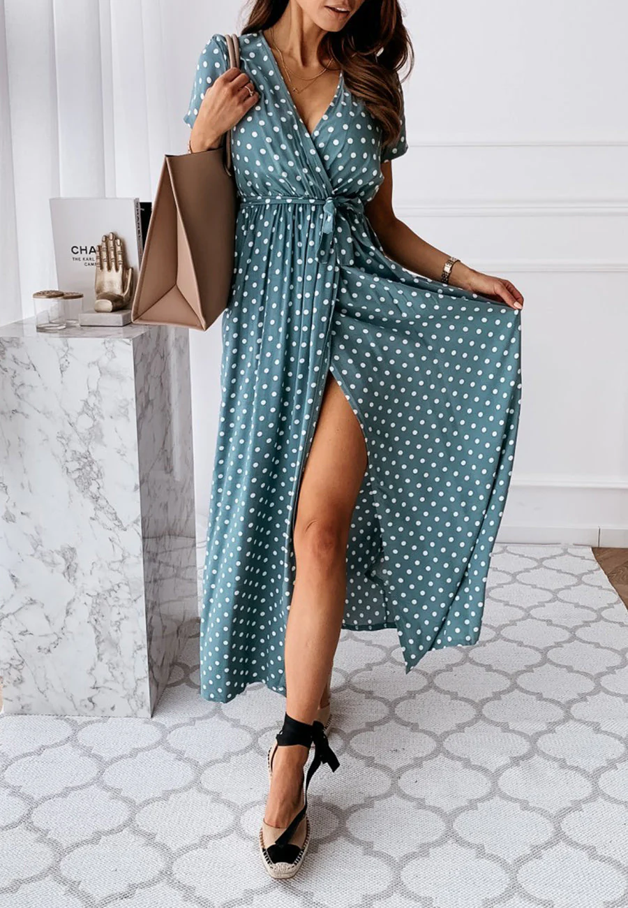Polka Dot Wrap Dress | S-2XL - Image 4
