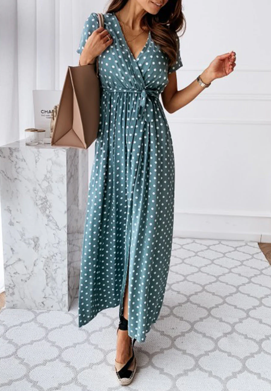 Polka Dot Wrap Dress | S-2XL - Image 5