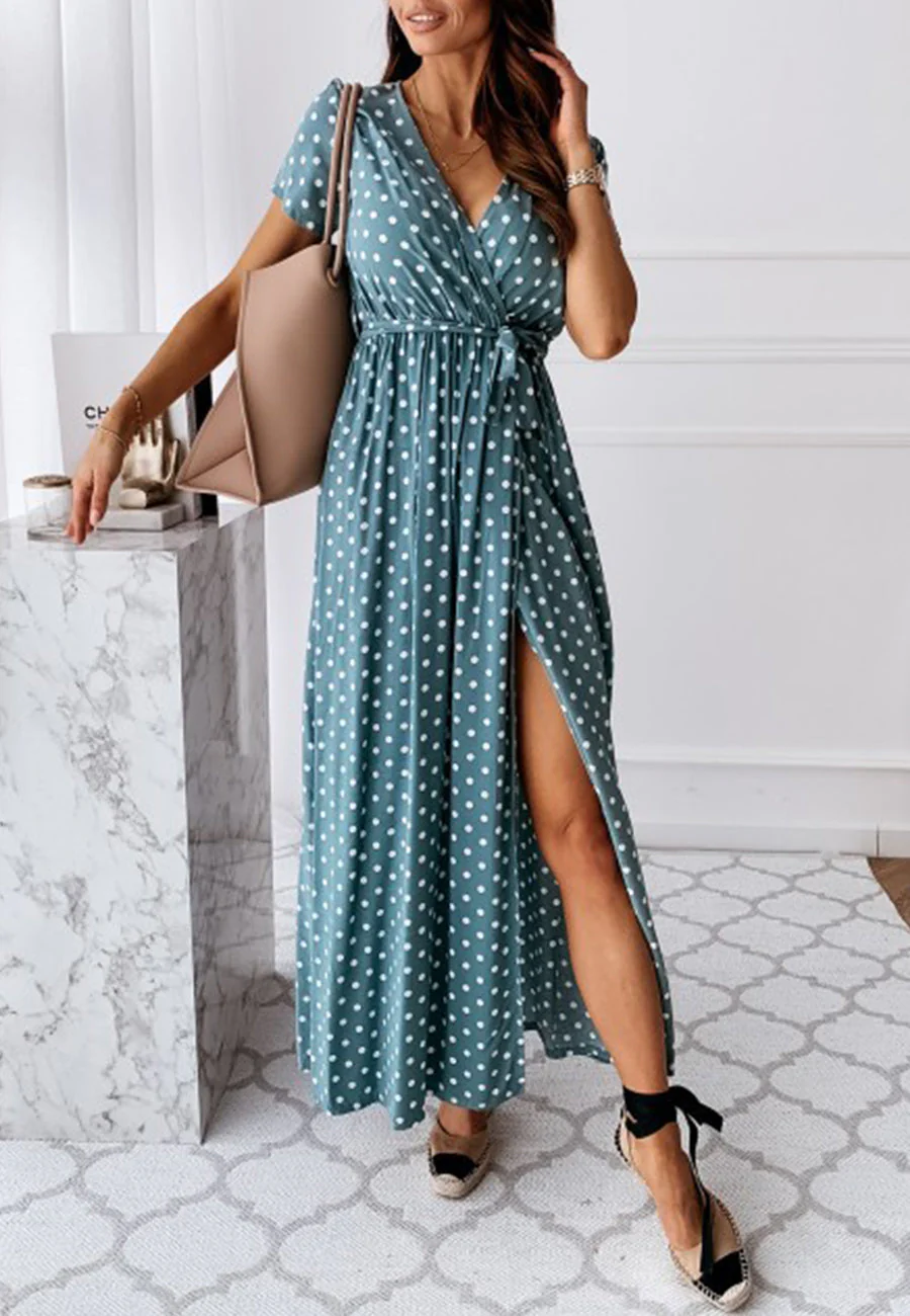 Polka Dot Wrap Dress | S-2XL - Image 6