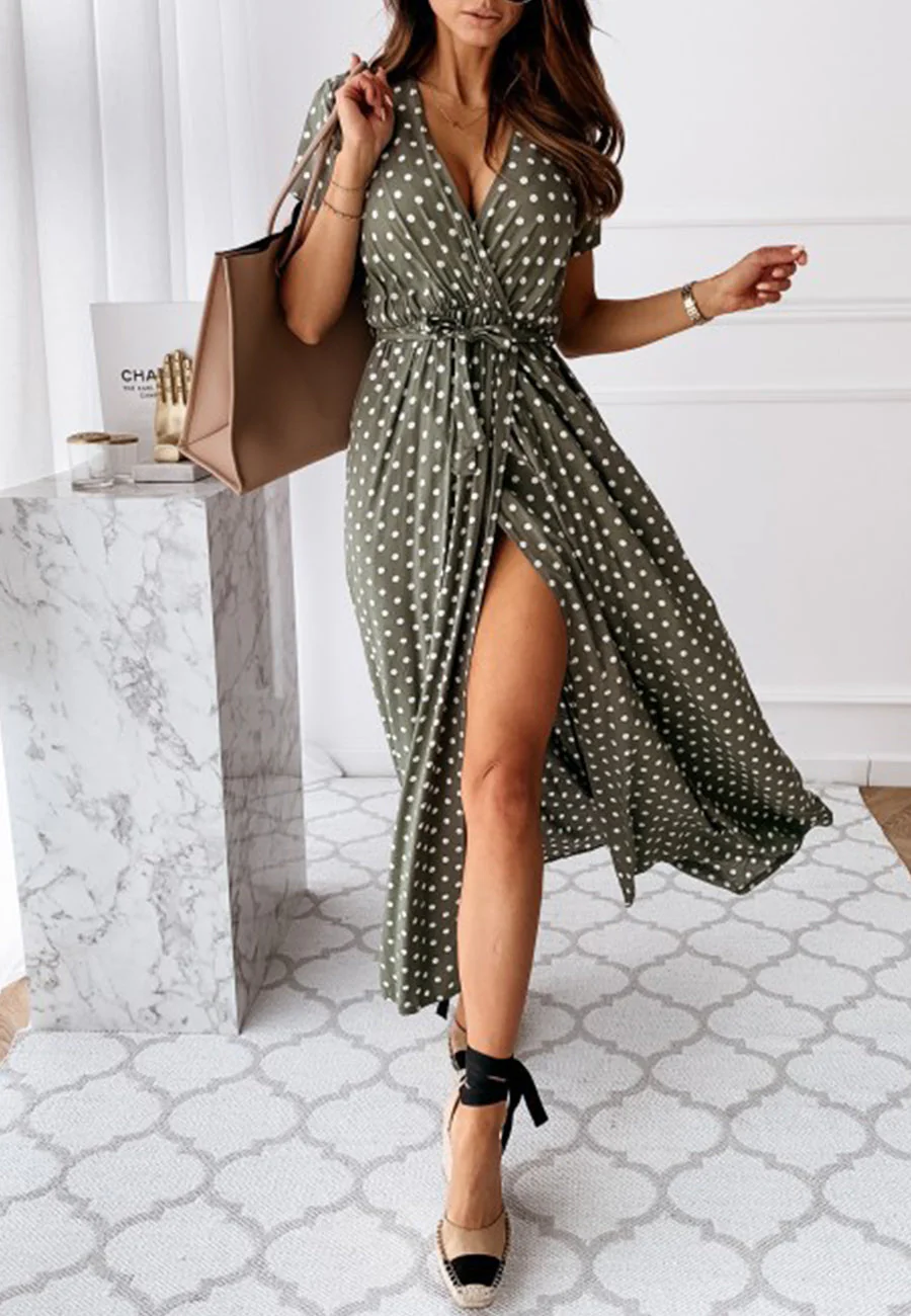 Polka Dot Wrap Dress | S-2XL - Image 7