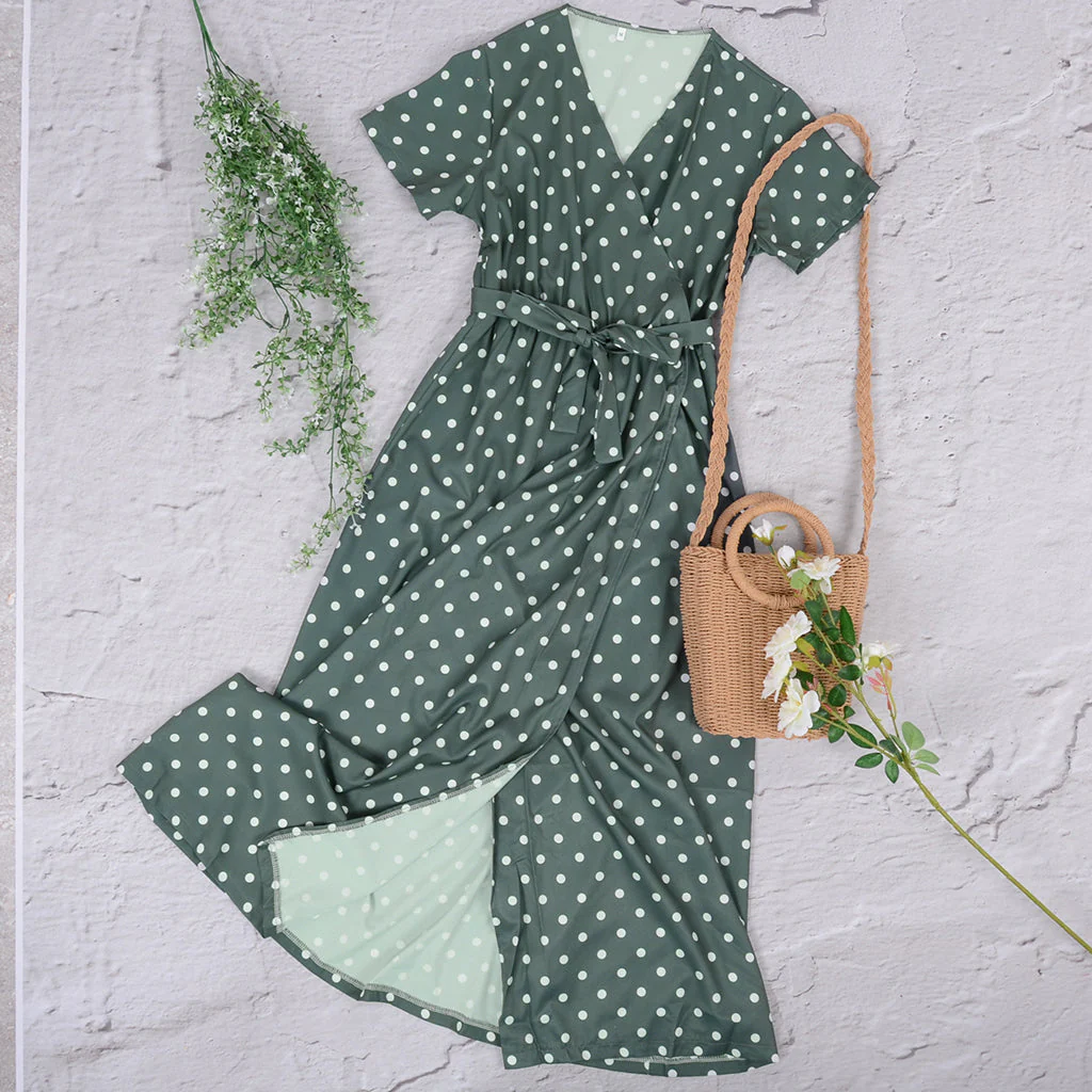 Polka Dot Wrap Dress | S-2XL - Image 9
