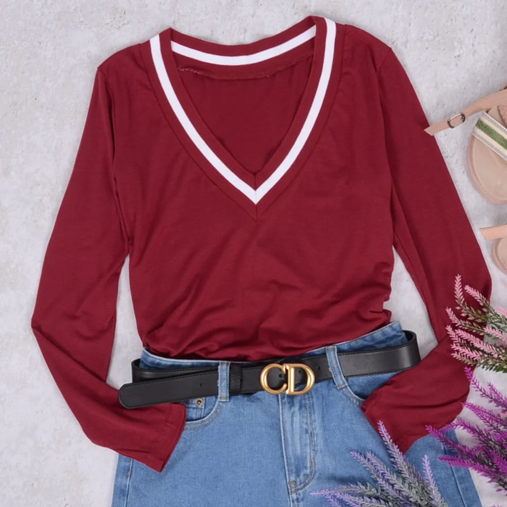 Preppy V-Neck Bodysuit - Image 8