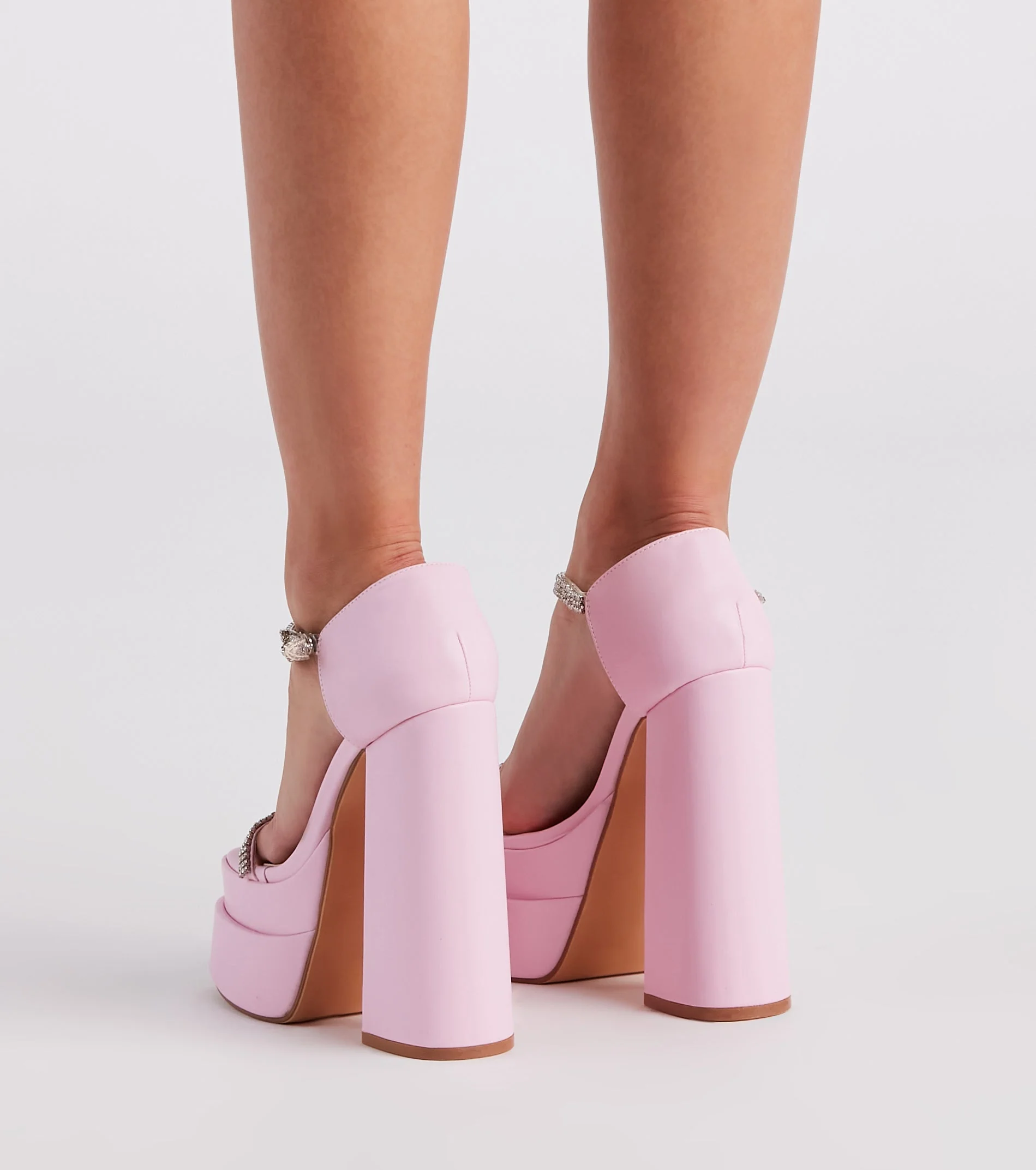 Pretty Girl Walk Rhinestone Platform Heels - Image 4