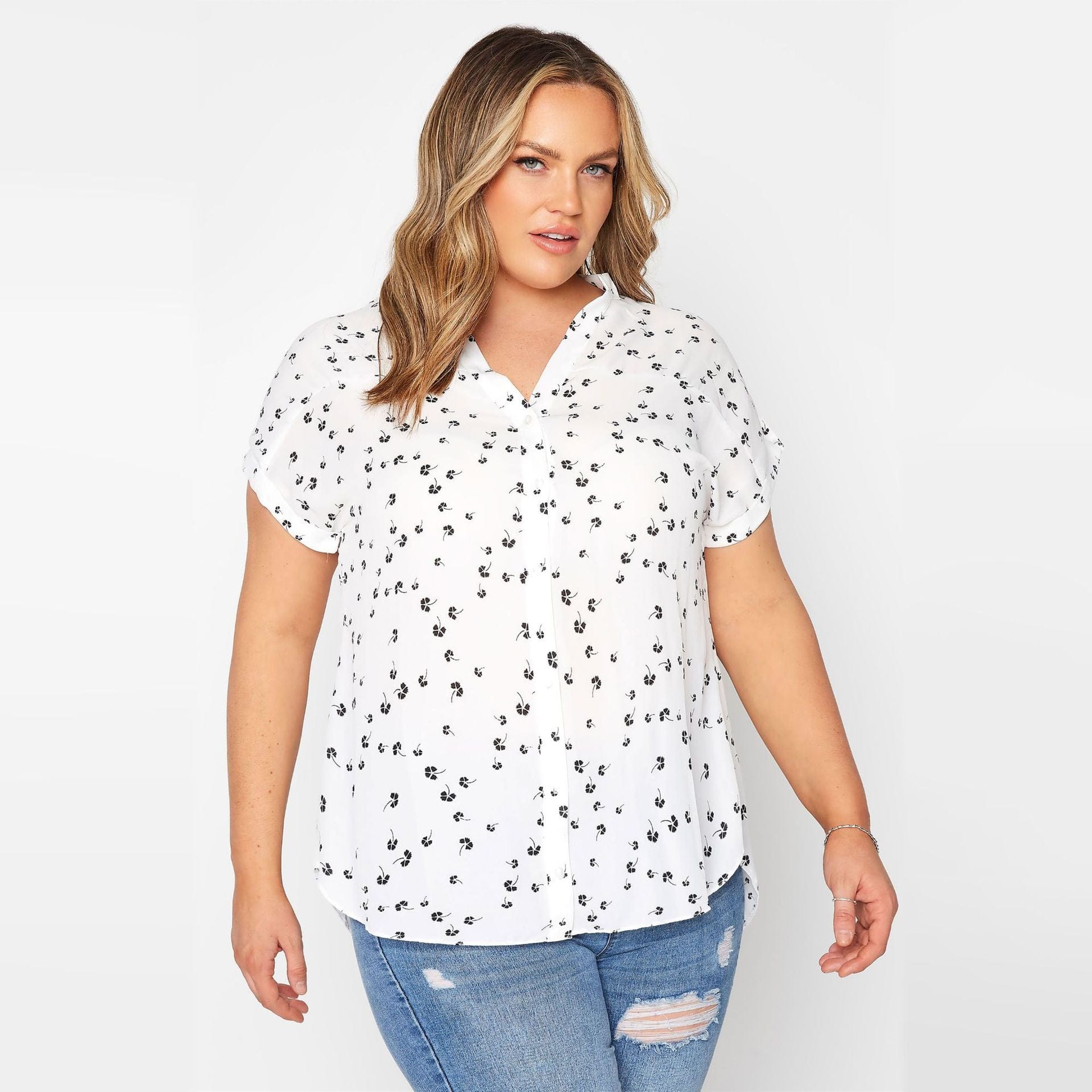 Printed Asymmetric Hem Polo Shirt - Image 11
