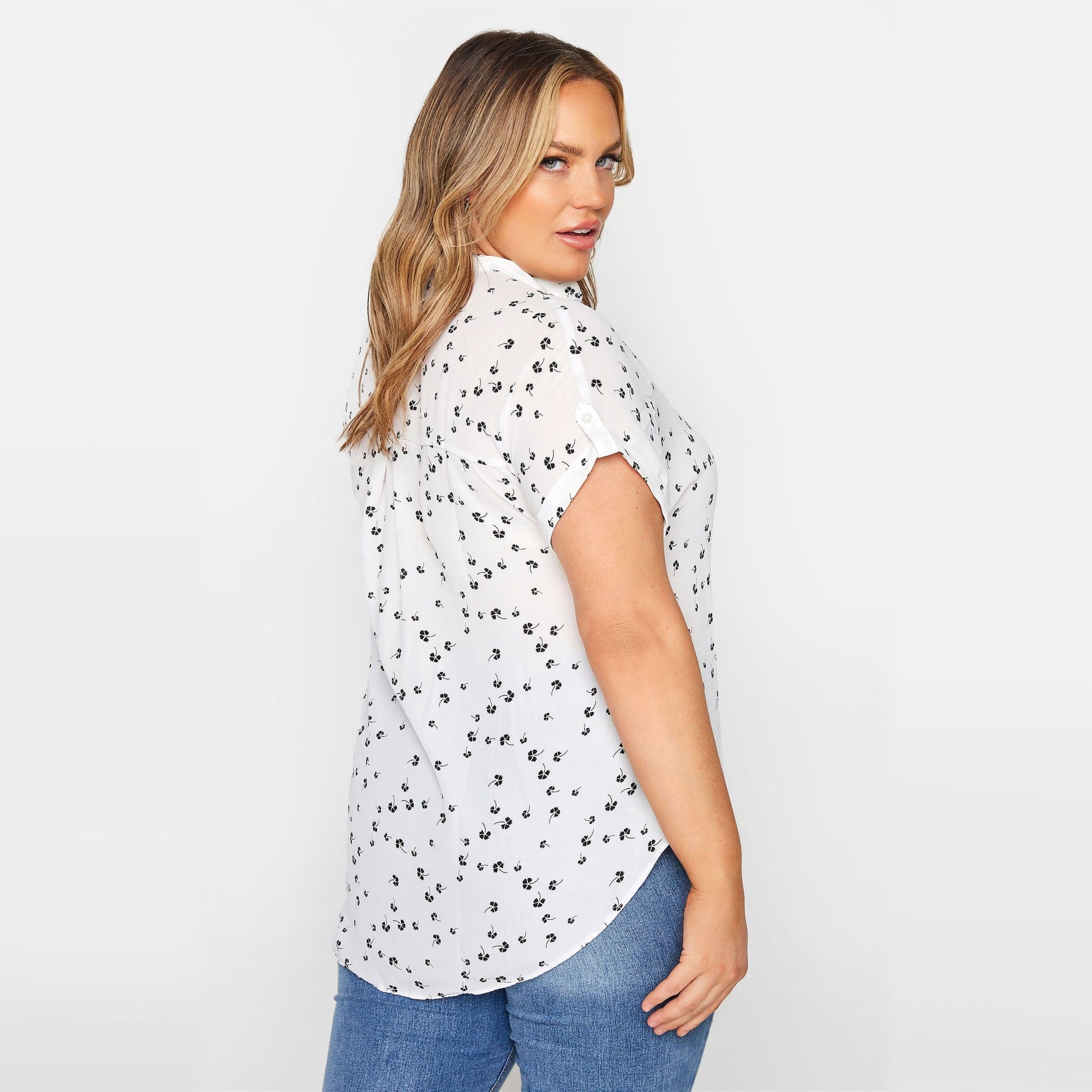 Printed Asymmetric Hem Polo Shirt - Image 13