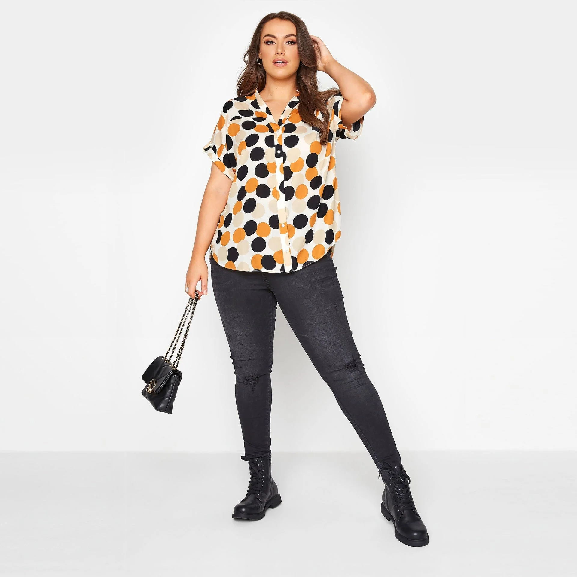 Printed Asymmetric Hem Polo Shirt - Image 6
