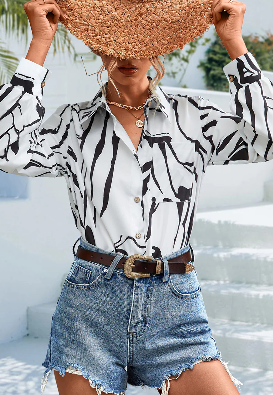 Printed Button Down Shirt - Image 20