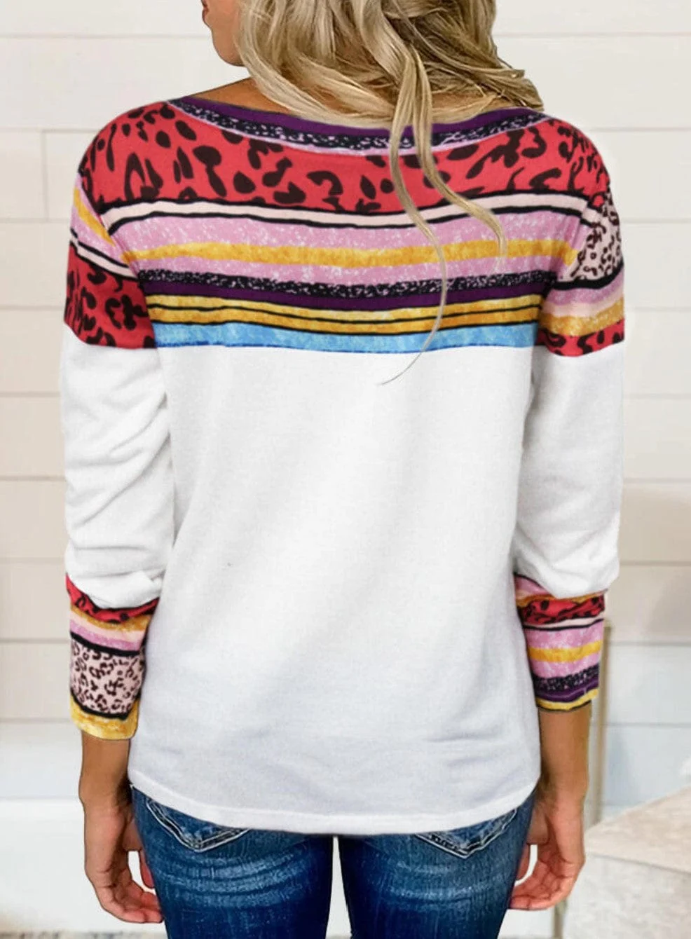 Printed Long Contrast Top - Image 3
