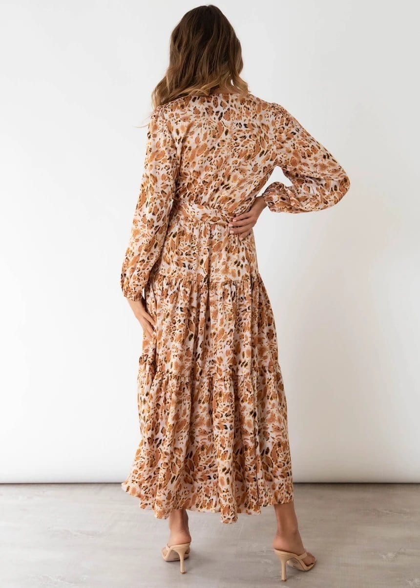 Printed Long Sleeve Tiered Dress - Image 3
