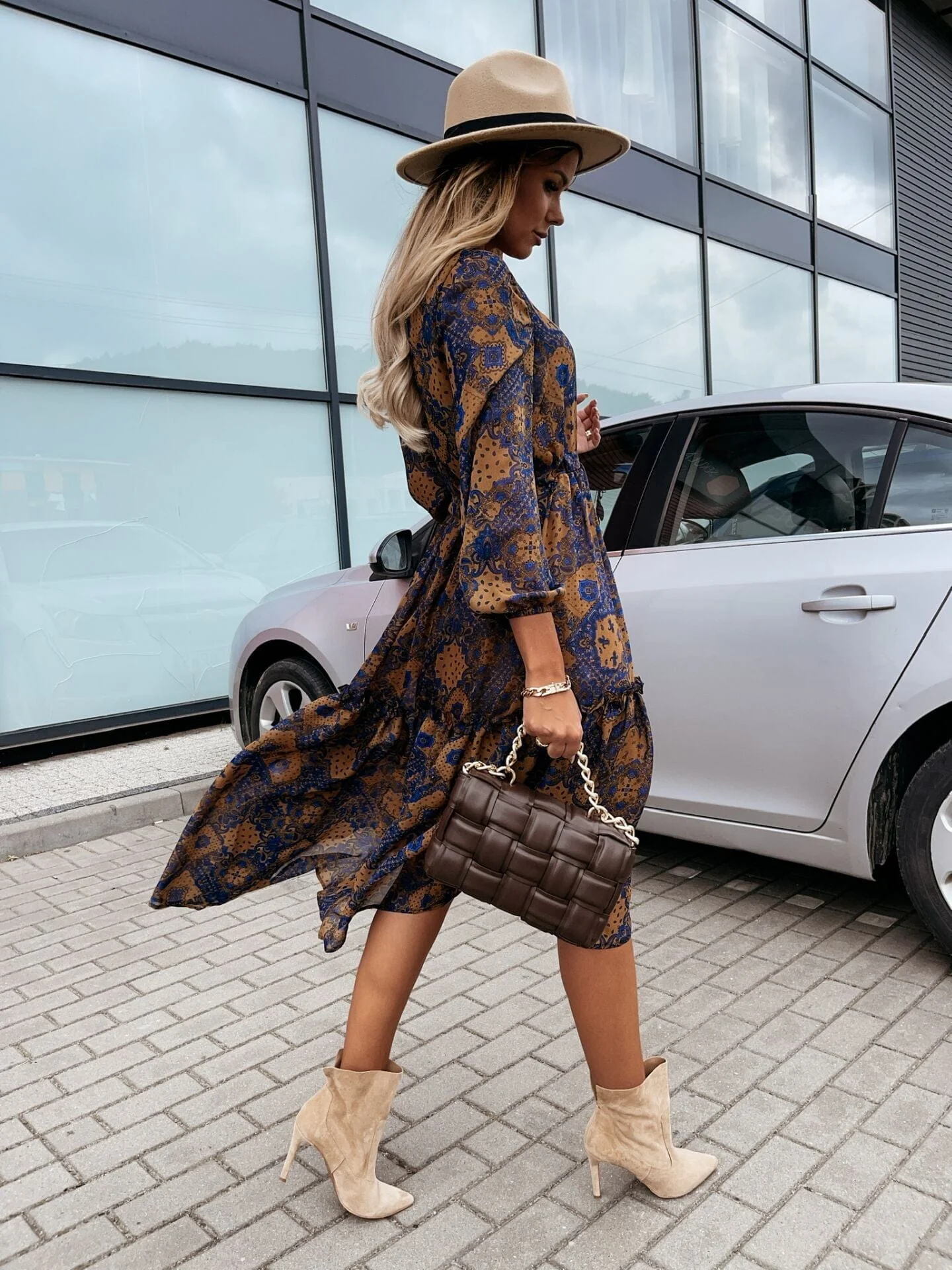 Printed Ruffle Shirt Dress - Image 3