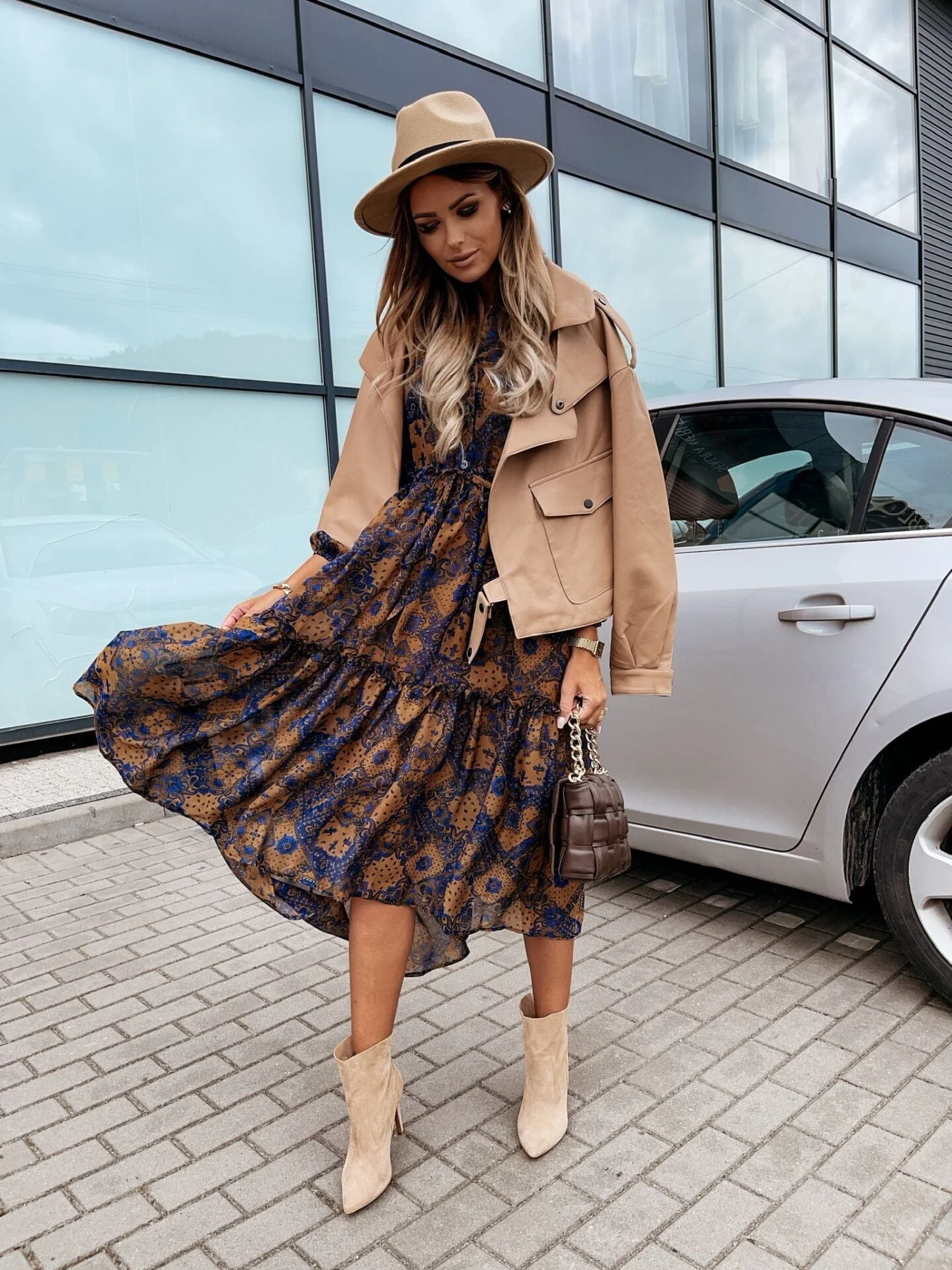 Printed Ruffle Shirt Dress - Image 4