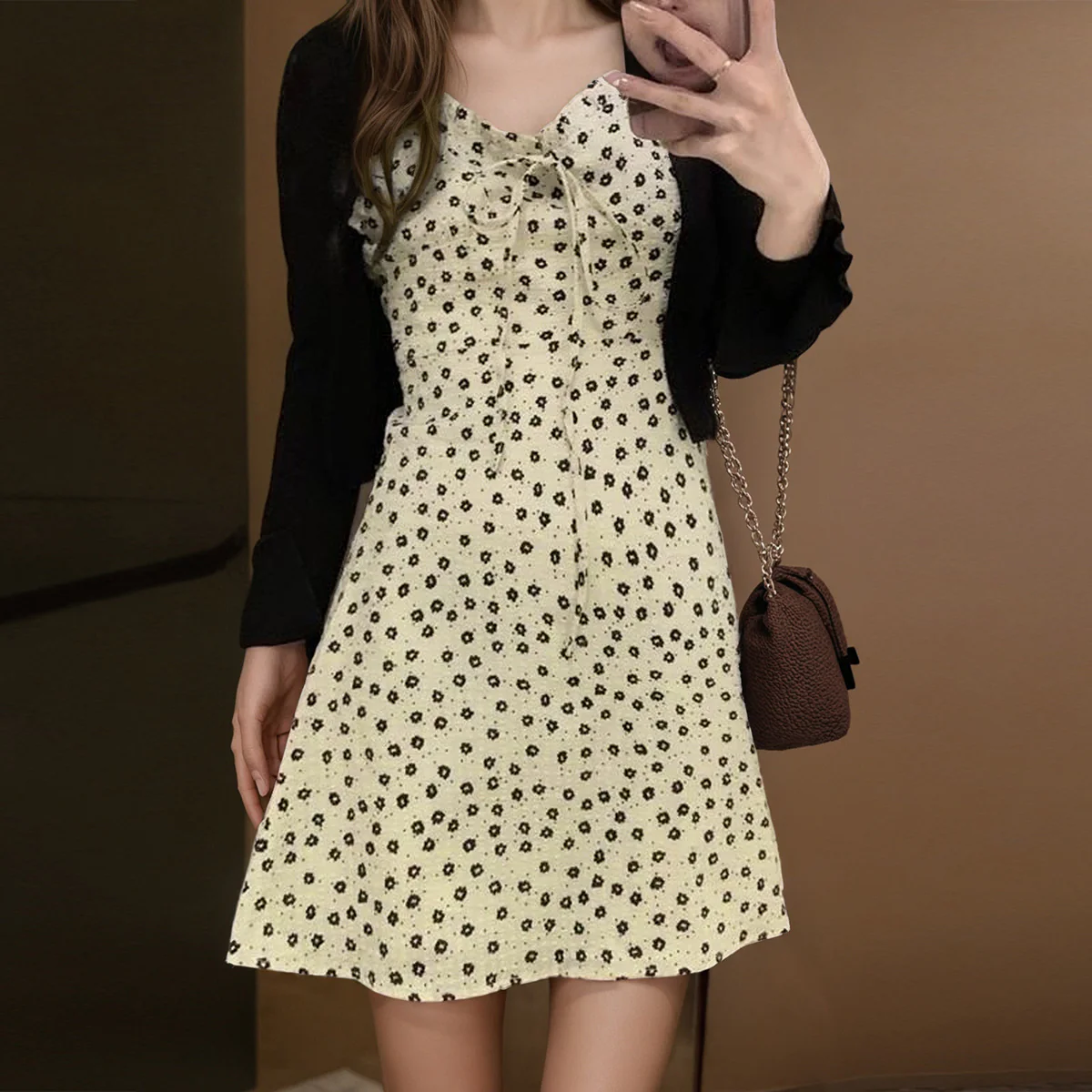 Printed Sleeveless Rural Style Dress - Image 3