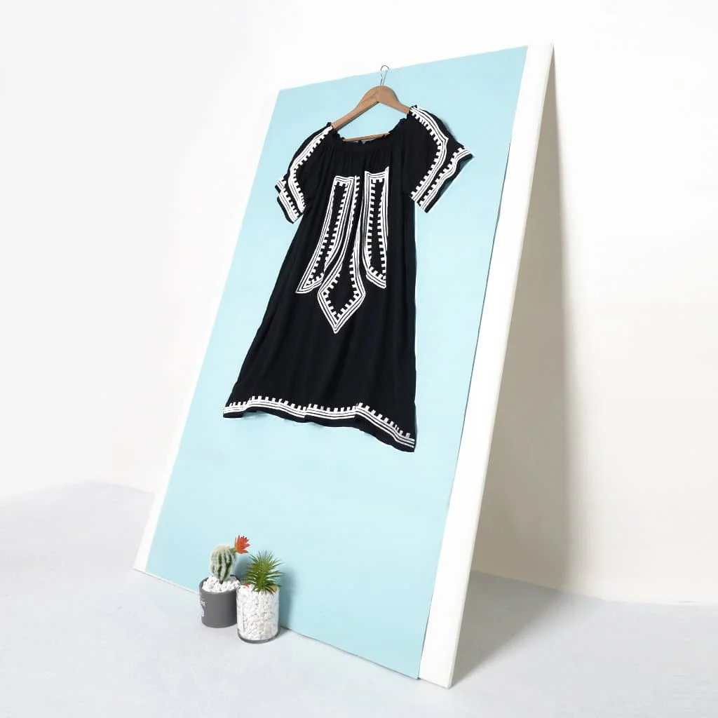 Printed Versatile Off Shoulder Smocked Dress - Image 6