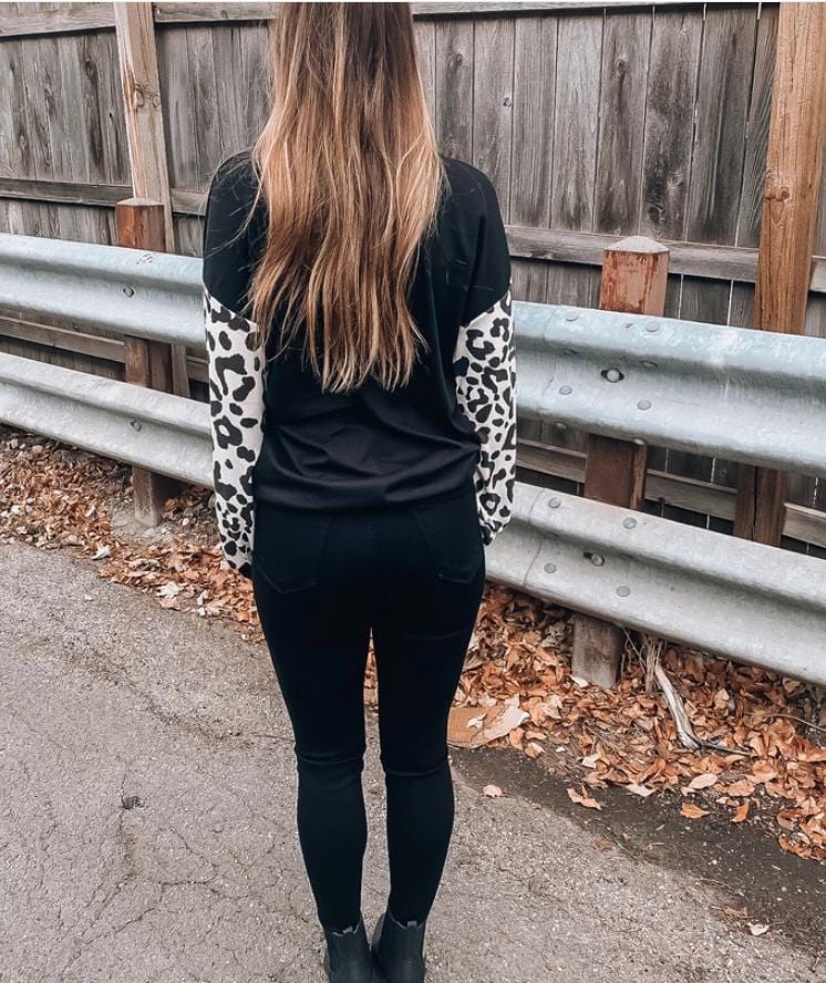 Puffed Leopard Sleeve Tunic - Image 6
